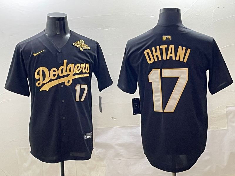 Men Los Angeles Dodgers #17 Ohtani Black Gold Nike 2025 MLB Jersey style 4248->los angeles dodgers->MLB Jersey